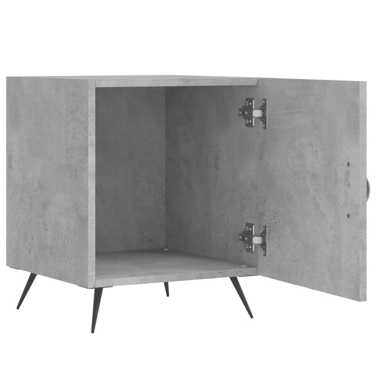 Nachtkastje 40x40x50 cm bewerkt hout betongrijs MeubelReus