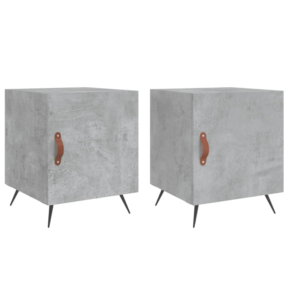 Nachtkastjes 2 st 40x40x50 cm bewerkt hout betongrijs MeubelReus
