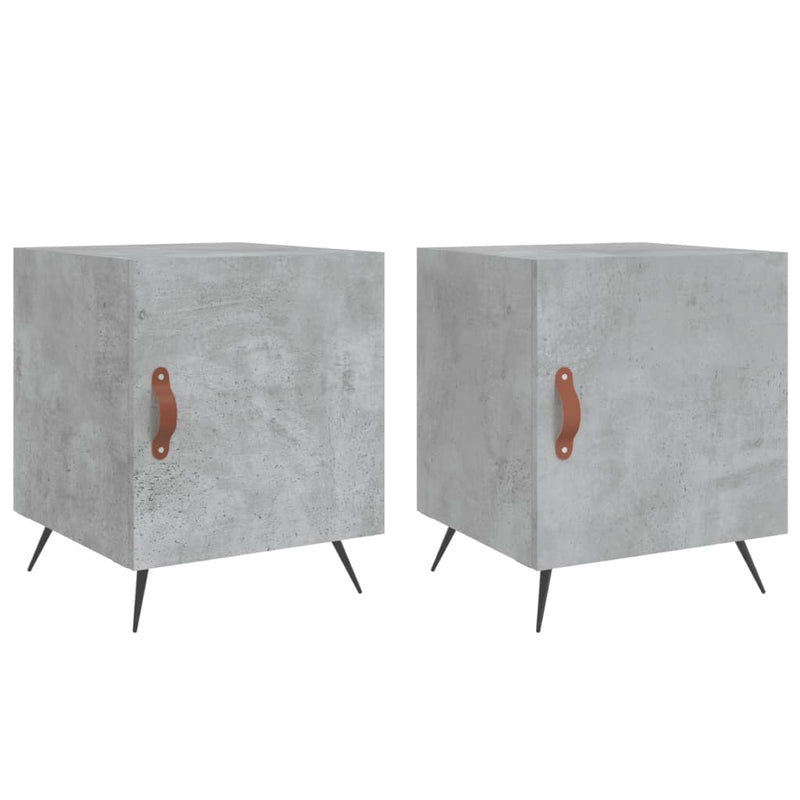 Nachtkastjes 2 st 40x40x50 cm bewerkt hout betongrijs MeubelReus