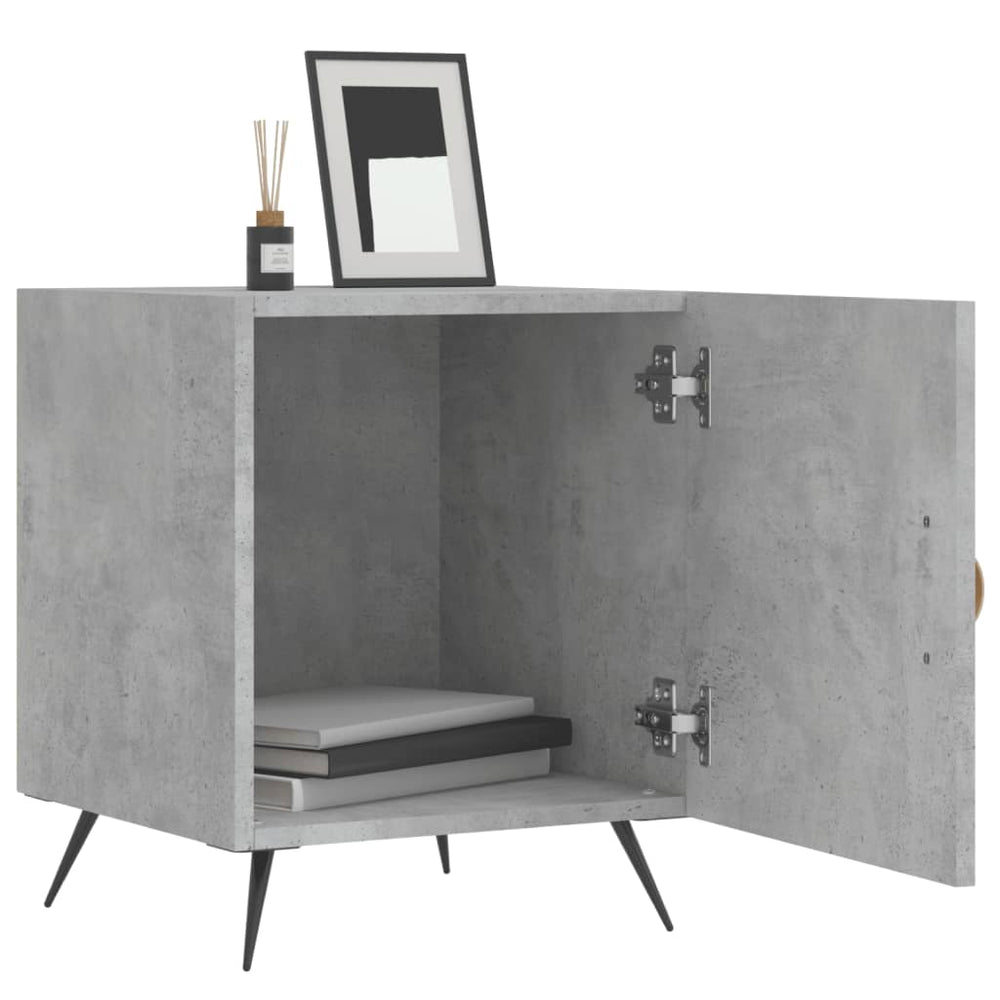 Nachtkastjes 2 st 40x40x50 cm bewerkt hout betongrijs MeubelReus