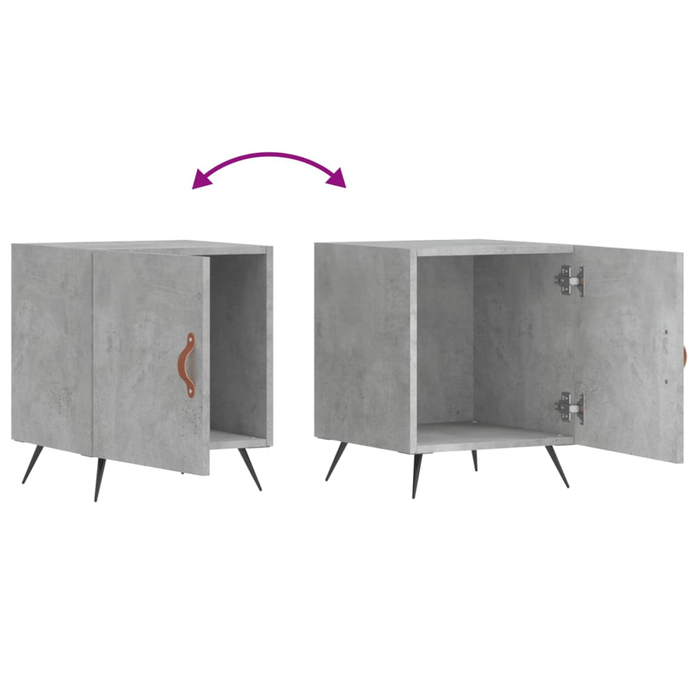 Nachtkastjes 2 st 40x40x50 cm bewerkt hout betongrijs MeubelReus