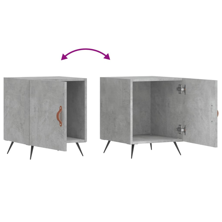 Nachtkastjes 2 st 40x40x50 cm bewerkt hout betongrijs MeubelReus