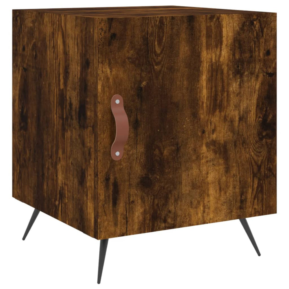 Nachtkastje 40x40x50 cm bewerkt hout gerookt eikenkleurig MeubelReus
