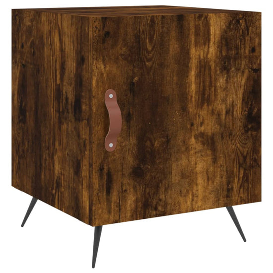 Nachtkastje 40x40x50 cm bewerkt hout gerookt eikenkleurig MeubelReus