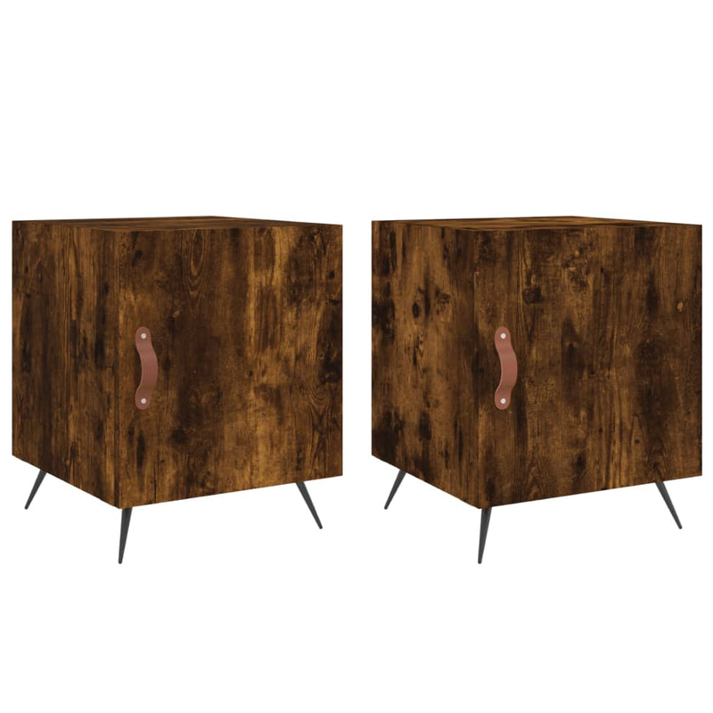 Nachtkastjes 2 st 40x40x50 cm bewerkt hout gerookt eikenkleurig MeubelReus