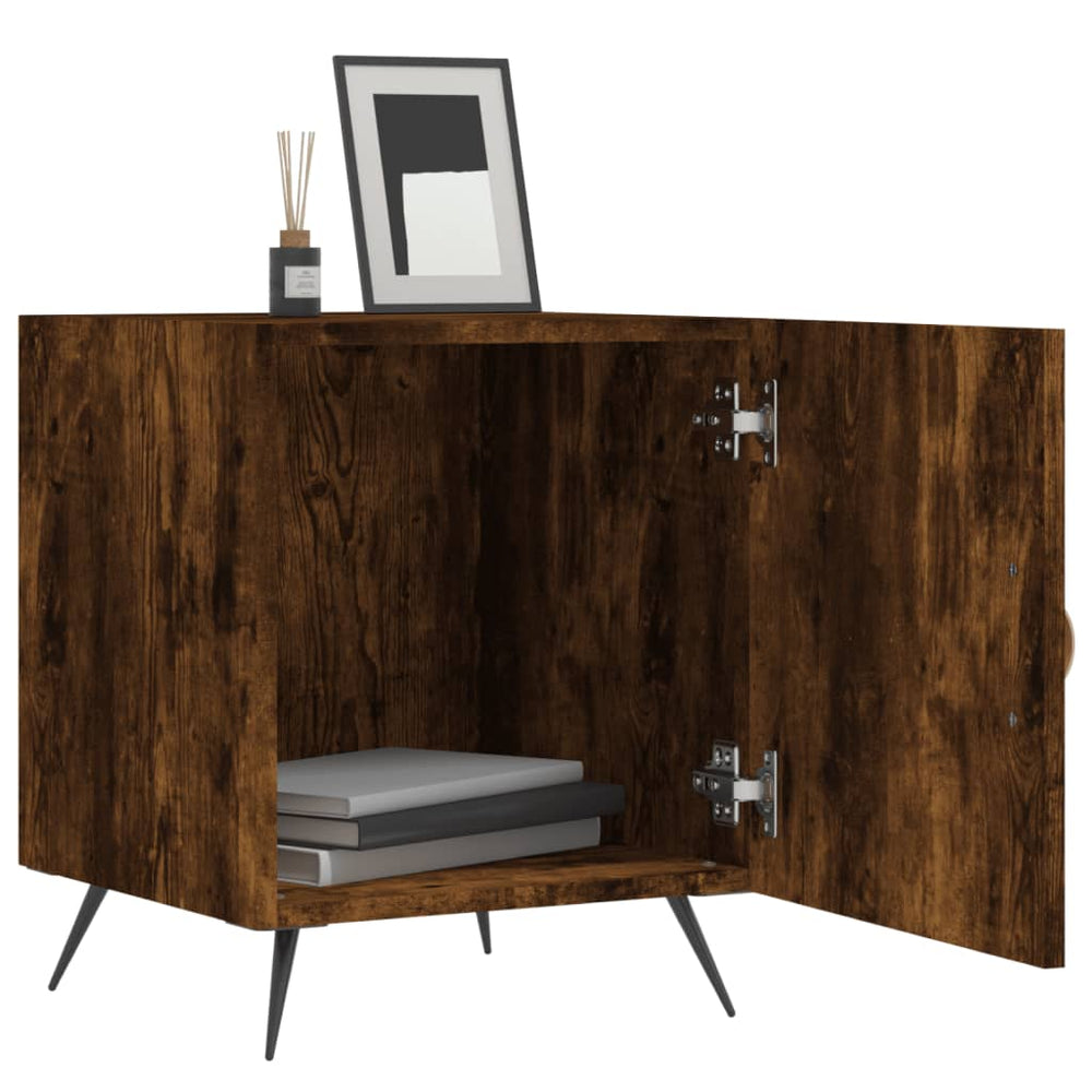 Nachtkastjes 2 st 40x40x50 cm bewerkt hout gerookt eikenkleurig MeubelReus