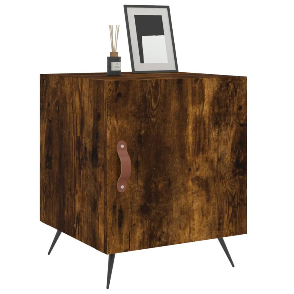 Nachtkastjes 2 st 40x40x50 cm bewerkt hout gerookt eikenkleurig MeubelReus