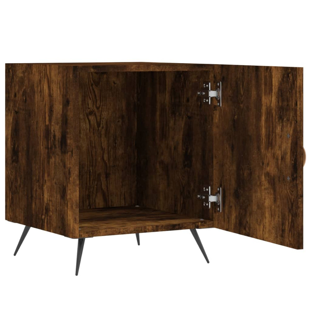 Nachtkastjes 2 st 40x40x50 cm bewerkt hout gerookt eikenkleurig MeubelReus
