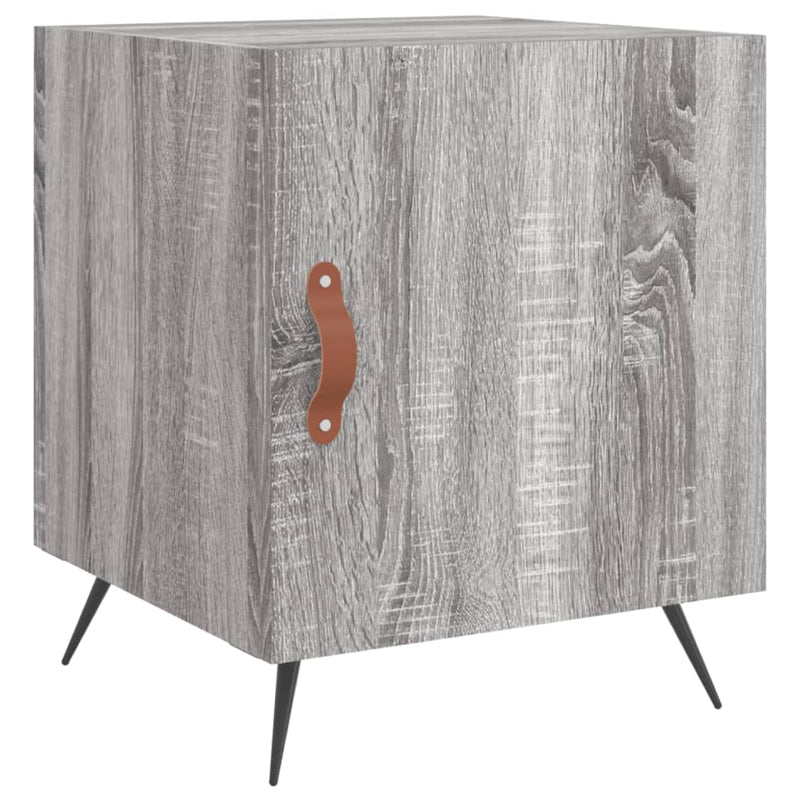 Nachtkastje 40x40x50 cm bewerkt hout grijs sonoma eikenkleurig MeubelReus