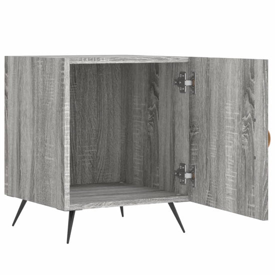 Nachtkastje 40x40x50 cm bewerkt hout grijs sonoma eikenkleurig MeubelReus