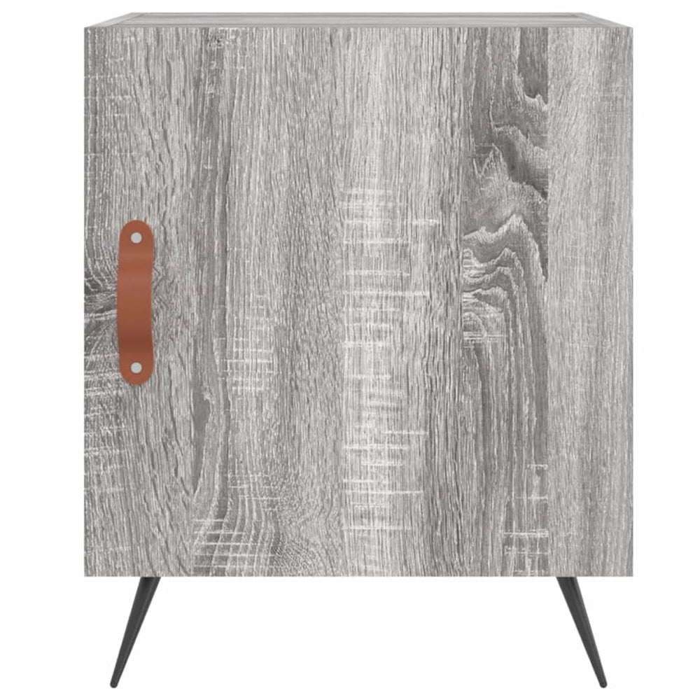 Nachtkastje 40x40x50 cm bewerkt hout grijs sonoma eikenkleurig MeubelReus
