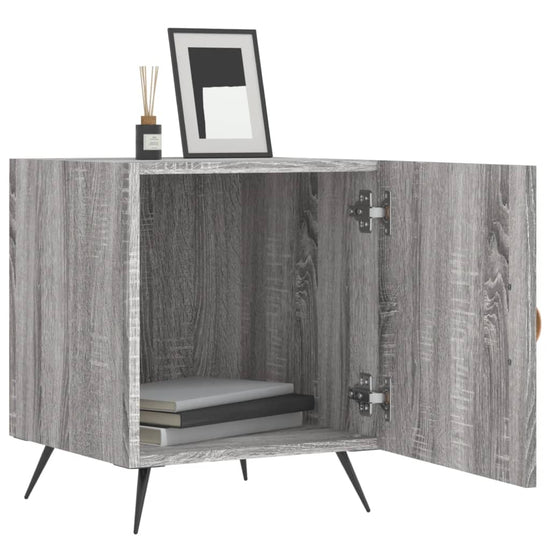 Nachtkastje 40x40x50 cm bewerkt hout grijs sonoma eikenkleurig MeubelReus