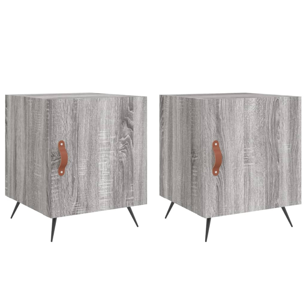 Nachtkastjes 2 st 40x40x50 cm bewerkt hout grijs sonoma eiken MeubelReus