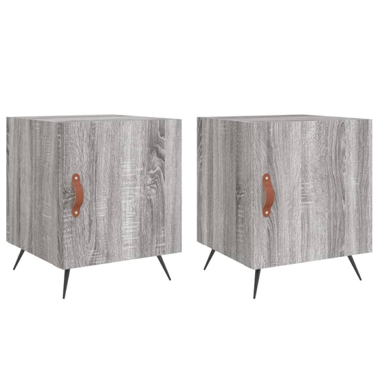 Nachtkastjes 2 st 40x40x50 cm bewerkt hout grijs sonoma eiken MeubelReus