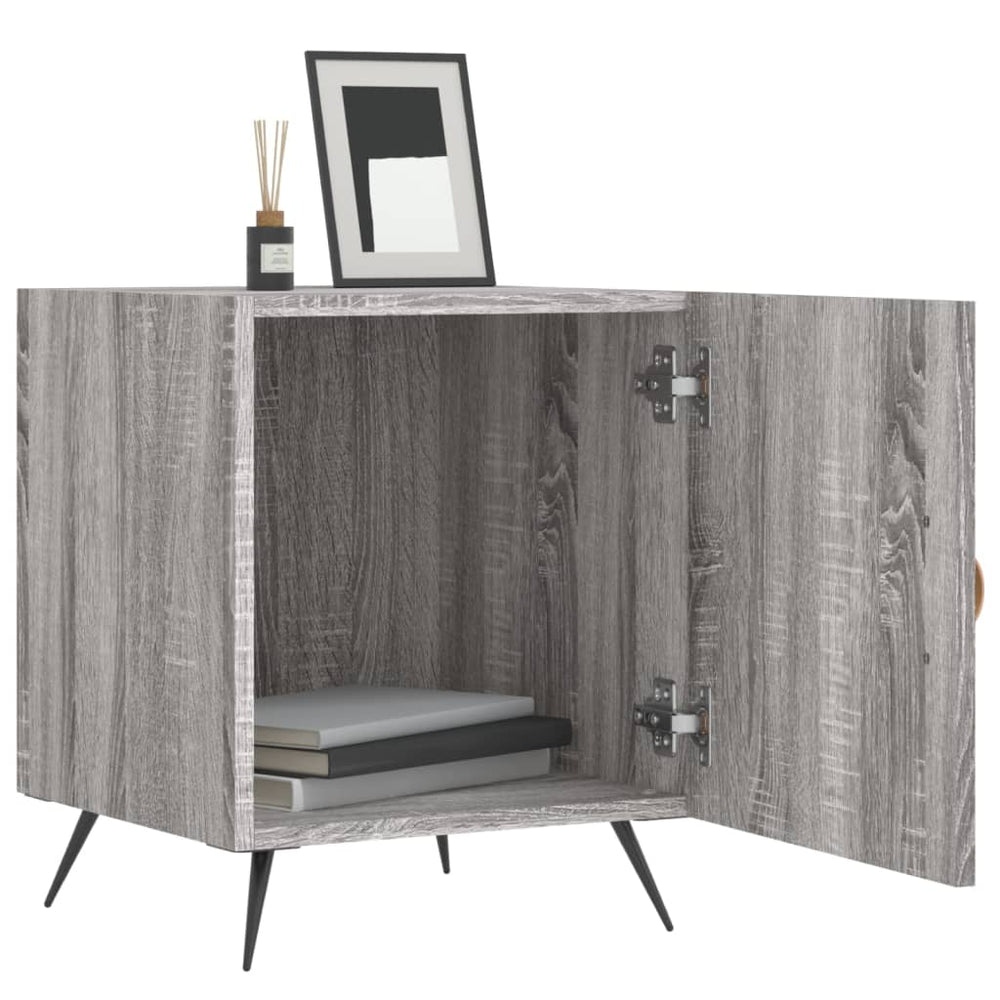 Nachtkastjes 2 st 40x40x50 cm bewerkt hout grijs sonoma eiken MeubelReus
