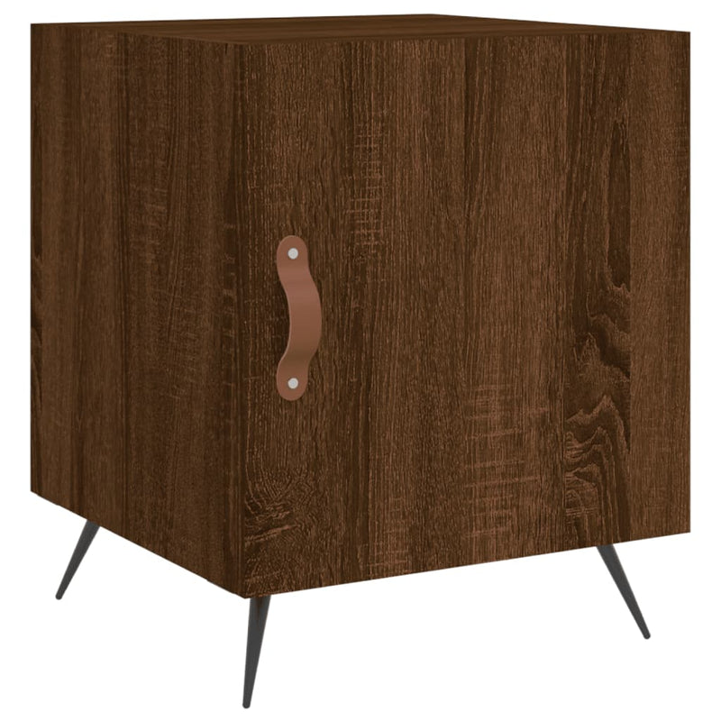 Nachtkastje 40x40x50 cm bewerkt hout bruin eikenkleur MeubelReus