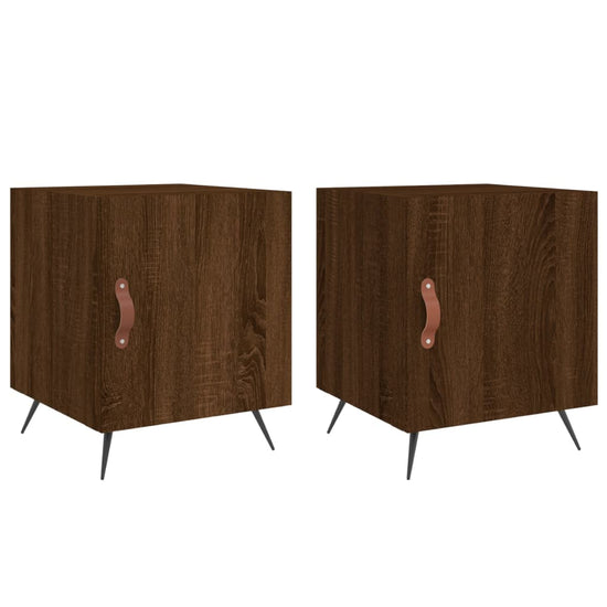 Nachtkastjes 2 st 40x40x50 cm bewerkt hout bruin eikenkleur MeubelReus