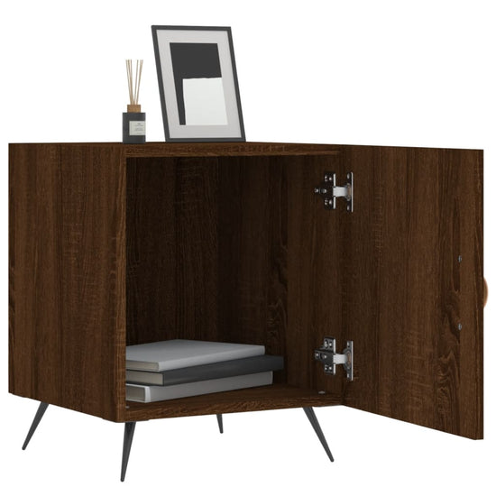Nachtkastjes 2 st 40x40x50 cm bewerkt hout bruin eikenkleur MeubelReus