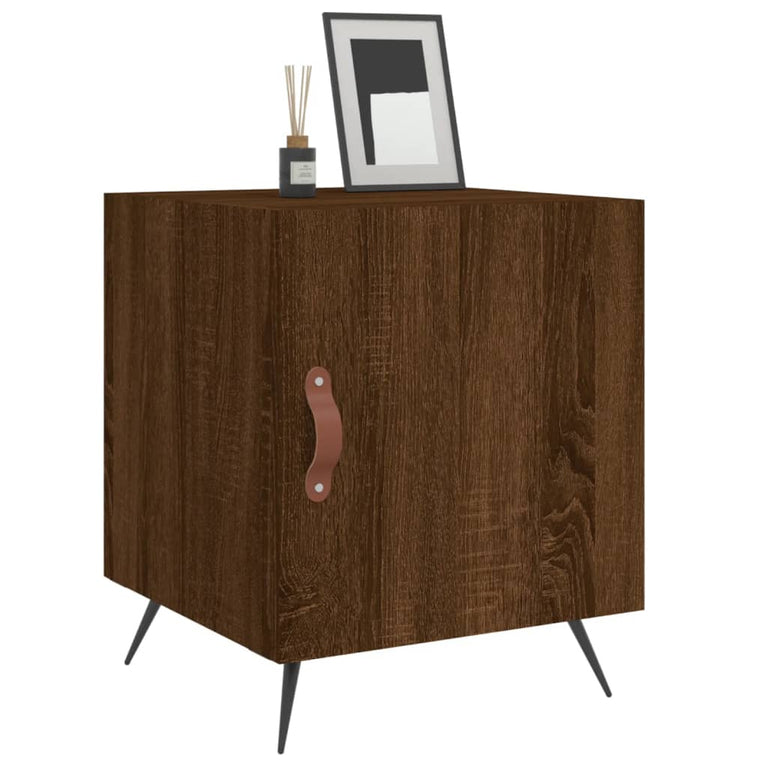 Nachtkastjes 2 st 40x40x50 cm bewerkt hout bruin eikenkleur MeubelReus