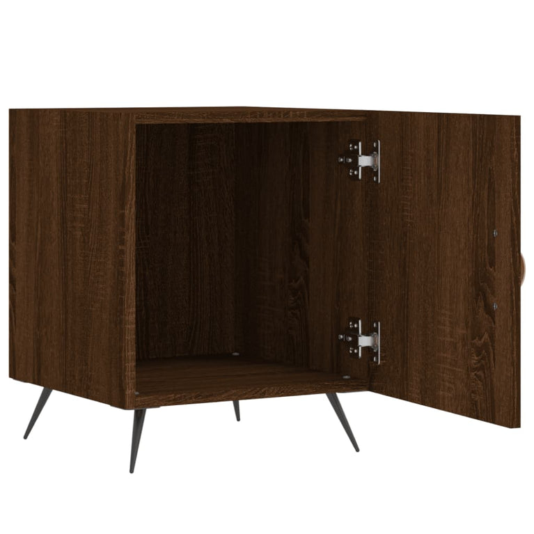 Nachtkastjes 2 st 40x40x50 cm bewerkt hout bruin eikenkleur MeubelReus