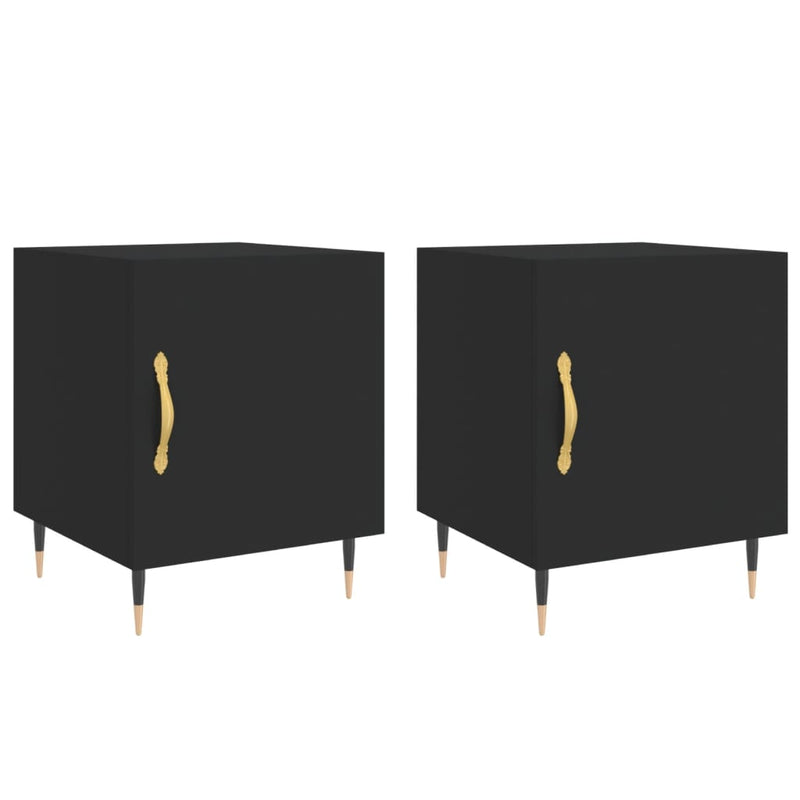 Nachtkastjes 2 st 40x40x50 cm bewerkt hout zwart MeubelReus