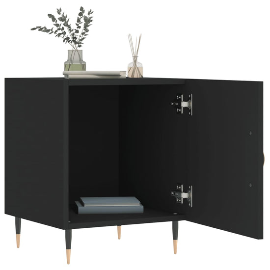 Nachtkastjes 2 st 40x40x50 cm bewerkt hout zwart MeubelReus