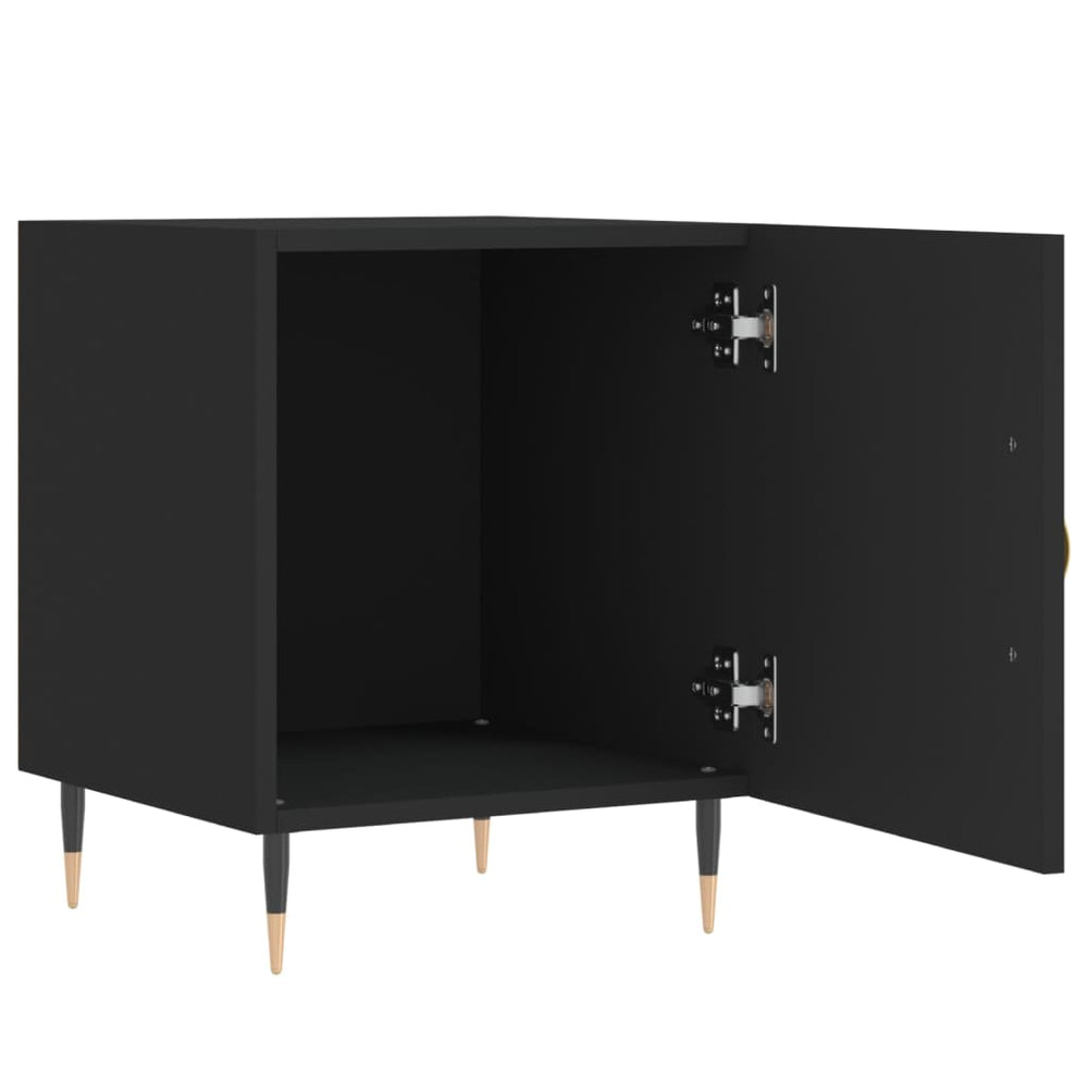 Nachtkastjes 2 st 40x40x50 cm bewerkt hout zwart MeubelReus