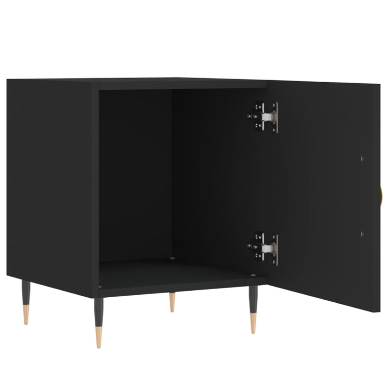 Nachtkastjes 2 st 40x40x50 cm bewerkt hout zwart MeubelReus