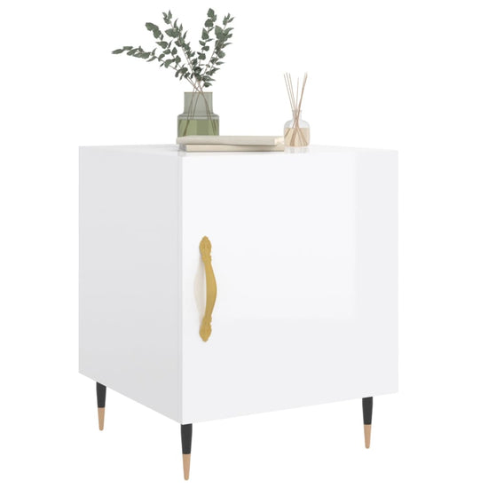 Nachtkastjes 2 st 40x40x50 cm bewerkt hout hoogglans wit MeubelReus