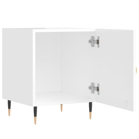 Nachtkastjes 2 st 40x40x50 cm bewerkt hout hoogglans wit MeubelReus