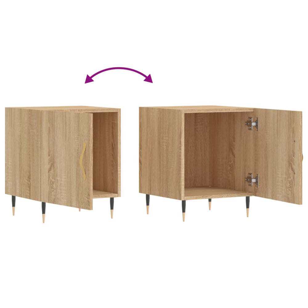 Nachtkastje 40x40x50 cm bewerkt hout sonoma eikenkleurig MeubelReus