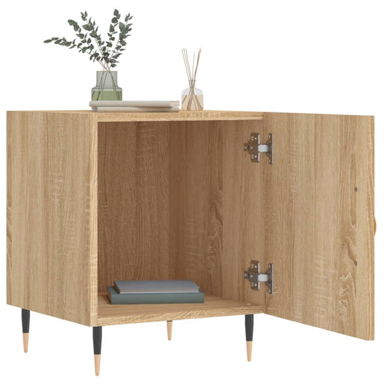 Nachtkastje 40x40x50 cm bewerkt hout sonoma eikenkleurig MeubelReus