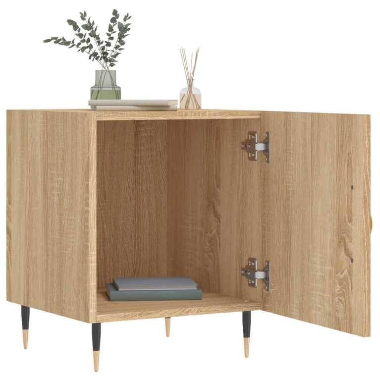 Nachtkastje 40x40x50 cm bewerkt hout sonoma eikenkleurig MeubelReus