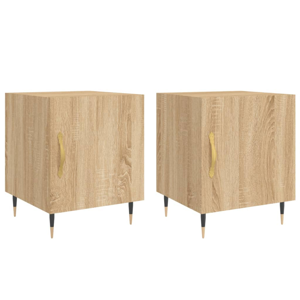 Nachtkastjes 2 st 40x40x50 cm bewerkt hout sonoma eikenkleurig MeubelReus