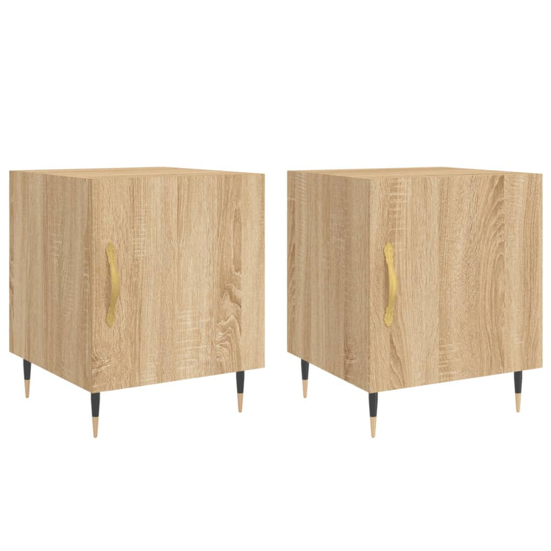 Nachtkastjes 2 st 40x40x50 cm bewerkt hout sonoma eikenkleurig MeubelReus