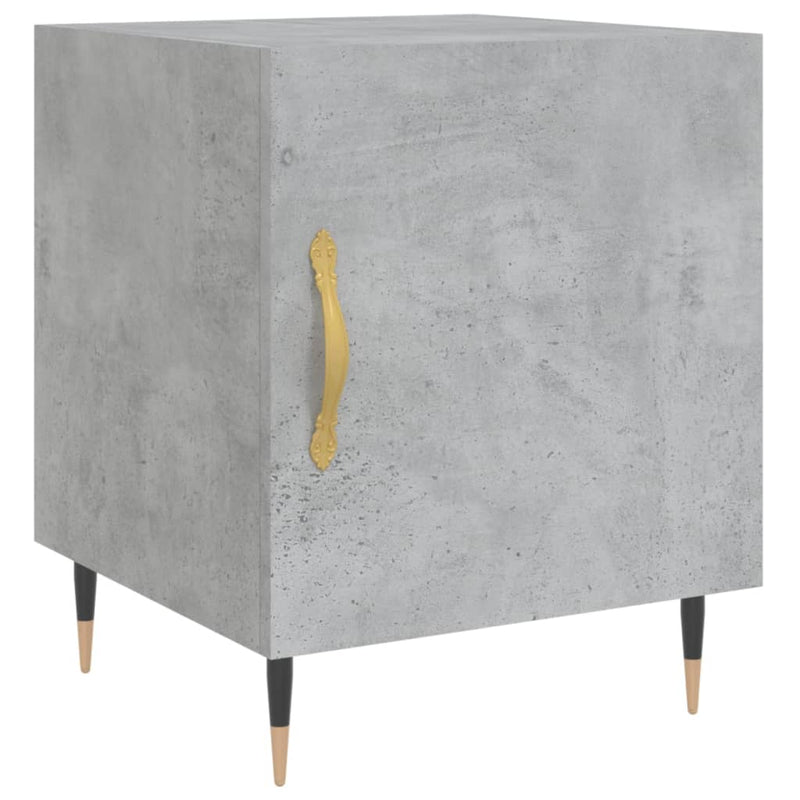 Nachtkastje 40x40x50 cm bewerkt hout betongrijs MeubelReus