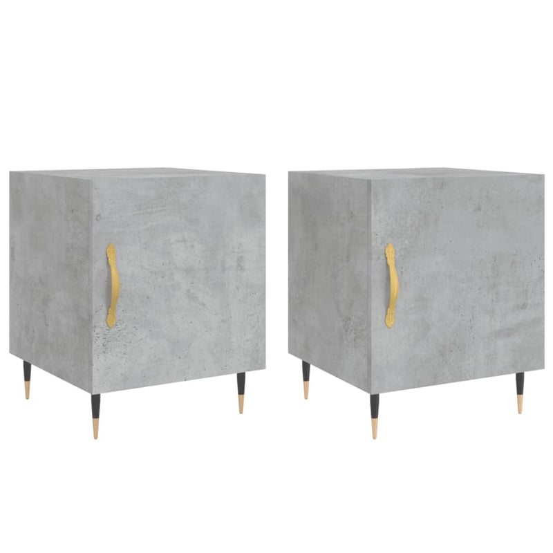 Nachtkastjes 2 st 40x40x50 cm bewerkt hout betongrijs MeubelReus