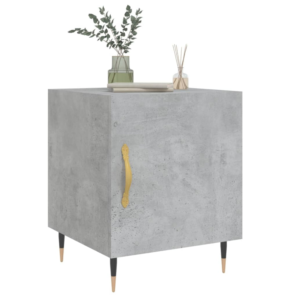 Nachtkastjes 2 st 40x40x50 cm bewerkt hout betongrijs MeubelReus
