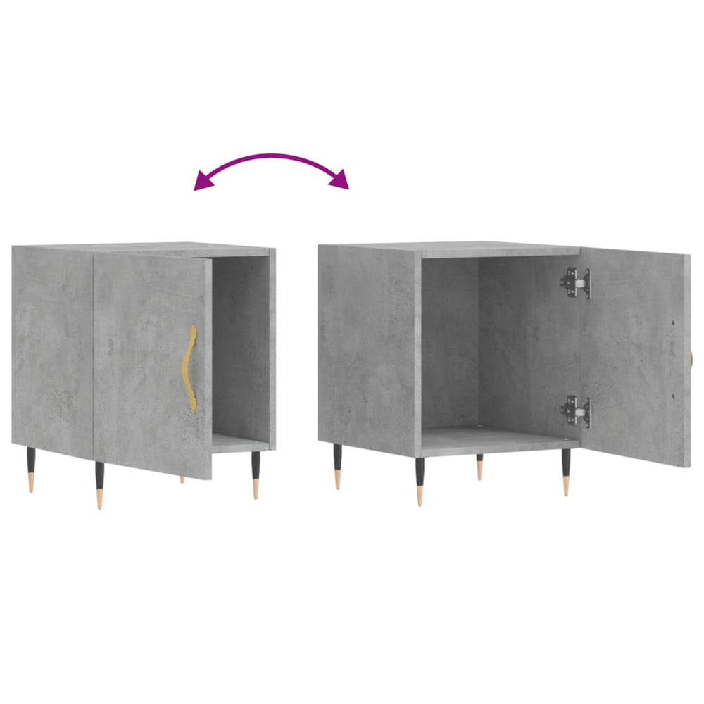 Nachtkastjes 2 st 40x40x50 cm bewerkt hout betongrijs MeubelReus