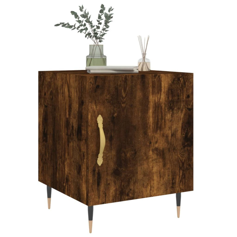 Nachtkastjes 2 st 40x40x50 cm bewerkt hout gerookt eikenkleurig MeubelReus