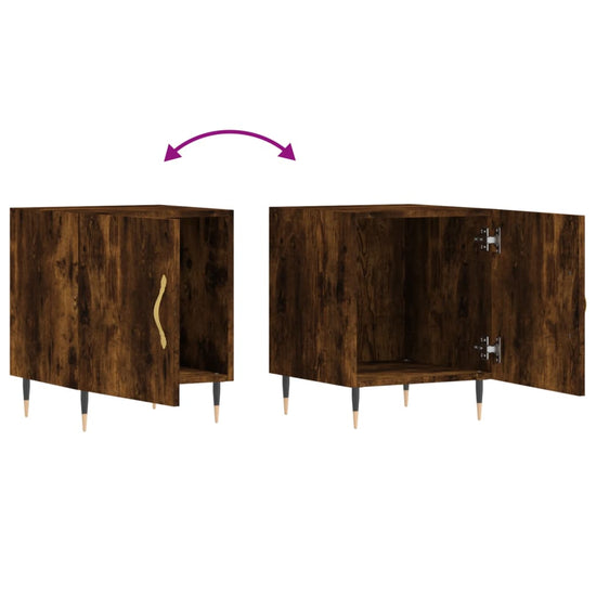Nachtkastjes 2 st 40x40x50 cm bewerkt hout gerookt eikenkleurig MeubelReus