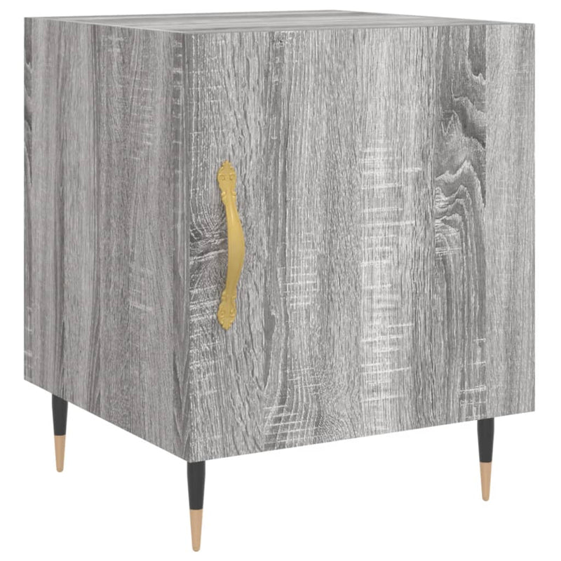 Nachtkastje 40x40x50 cm bewerkt hout grijs sonoma eikenkleurig MeubelReus