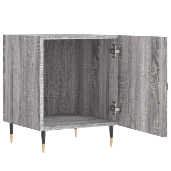 Nachtkastje 40x40x50 cm bewerkt hout grijs sonoma eikenkleurig MeubelReus