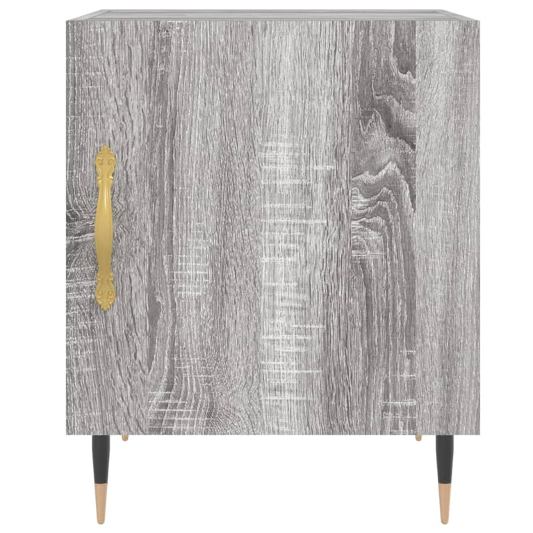 Nachtkastje 40x40x50 cm bewerkt hout grijs sonoma eikenkleurig MeubelReus