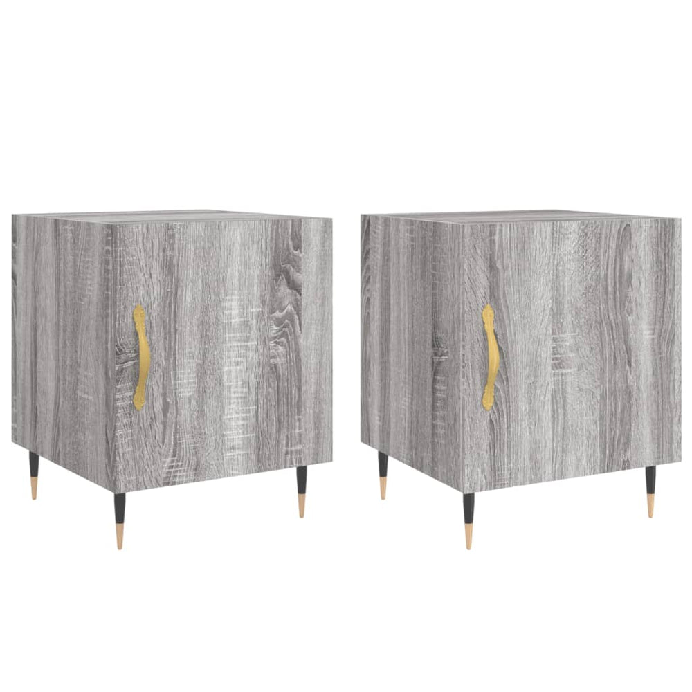 Nachtkastjes 2 st 40x40x50 cm bewerkt hout grijs sonoma eiken MeubelReus