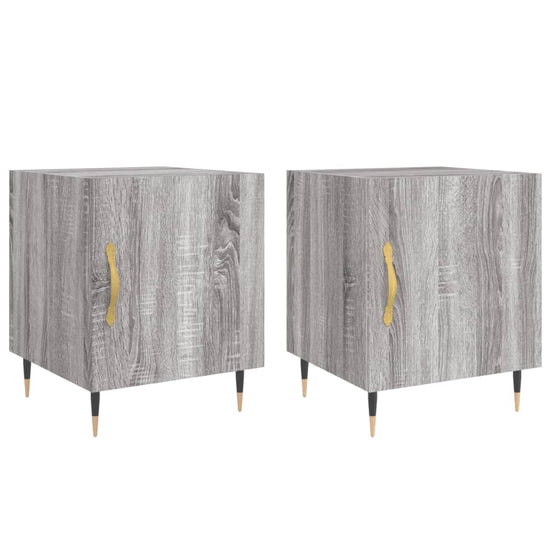 Nachtkastjes 2 st 40x40x50 cm bewerkt hout grijs sonoma eiken MeubelReus