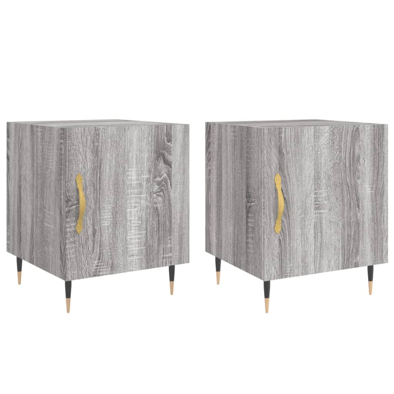 Nachtkastjes 2 st 40x40x50 cm bewerkt hout grijs sonoma eiken MeubelReus
