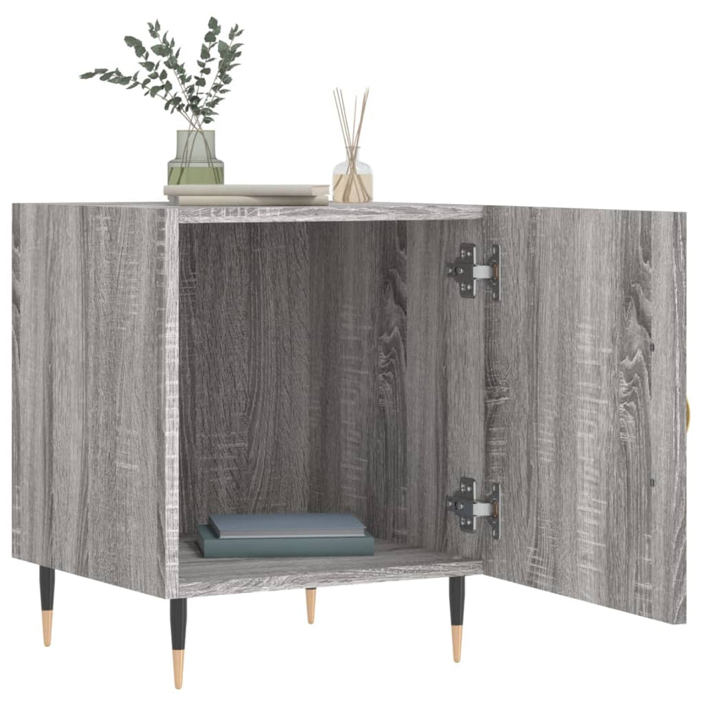 Nachtkastjes 2 st 40x40x50 cm bewerkt hout grijs sonoma eiken MeubelReus