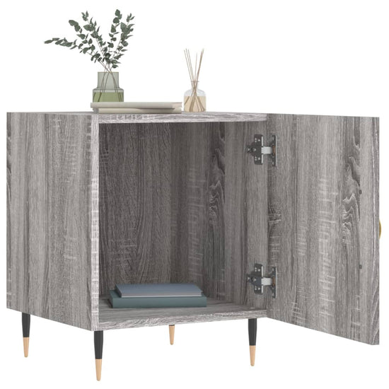 Nachtkastjes 2 st 40x40x50 cm bewerkt hout grijs sonoma eiken MeubelReus
