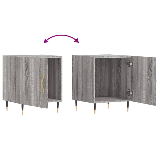 Nachtkastjes 2 st 40x40x50 cm bewerkt hout grijs sonoma eiken MeubelReus